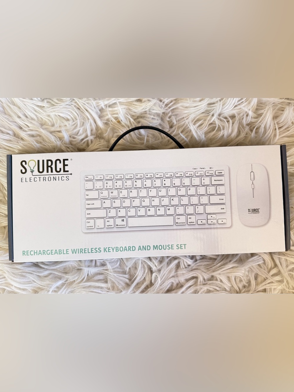 White Rechargeable Wireless Keyboard and Mouse Set